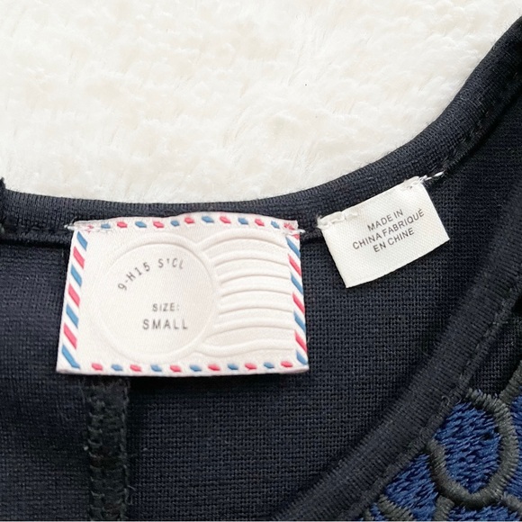 NWOT Anthropologie Postmark | Blue/Black Koria Embroidered Lace Sleeveless Top - Picture 10 of 14